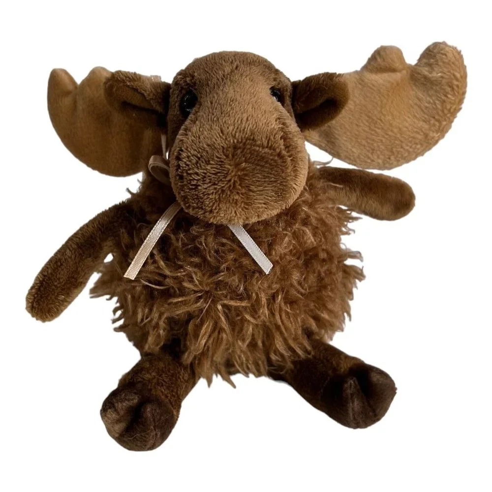 Douglas Bull Moose with Antlers‎ Cuddle Toy Brown Plush 9